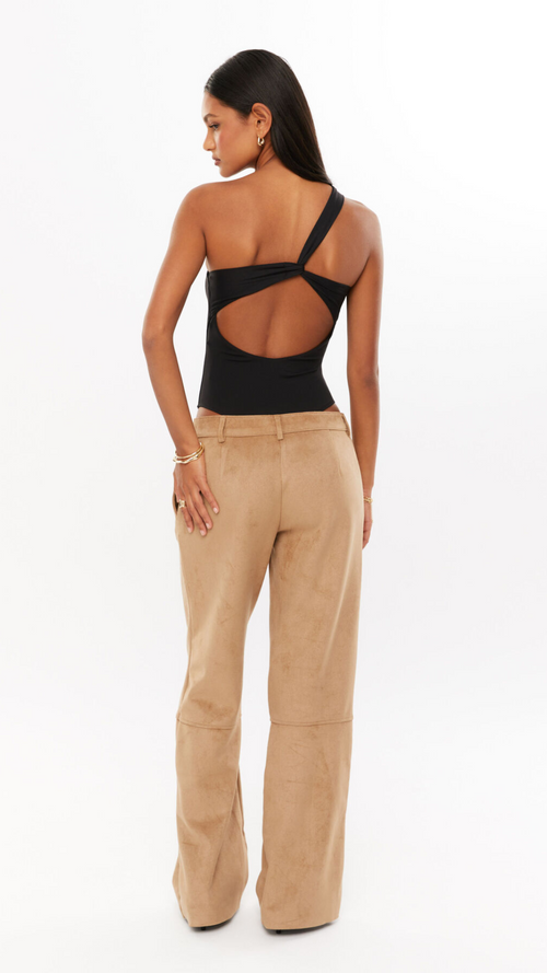 Black One Shoulder Bodysuit